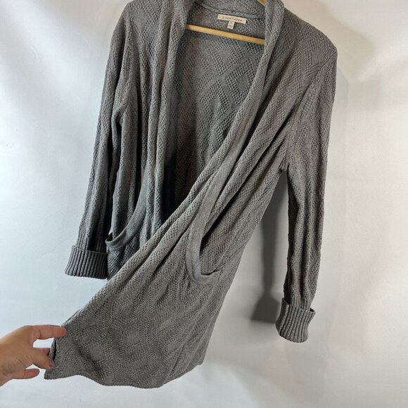 41 Hawthorn Womens Cardigan Sweater Size 1X Gray Open Front With Pockets - Picture 5 of 10